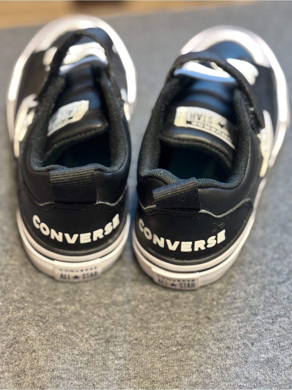 Converse Kids Black & White Low Top Sneakers with Star Logo - Picture 10 of 12